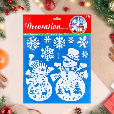 Stickers on the windows "New Year" snowmen, 26 x 21 cm-1