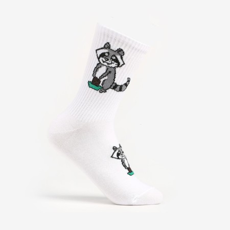 Women's socks, white/raccoon color, size 23