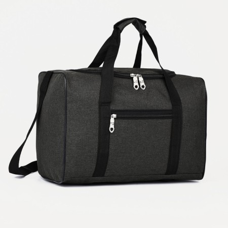 Road bag with lightning, outer pocket, long belt, khaki color