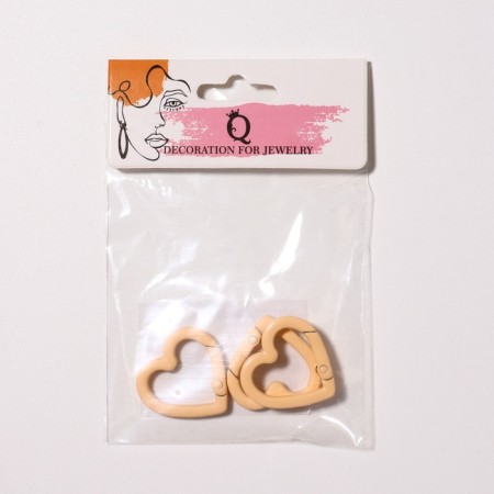 Carabiner "Heart" 2.5 × 2.5 × 0.4cm (set of 3 pcs.), Orange color-2