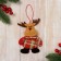 Soft suspension "Deer in a checkered suit" 7x9 cm, red