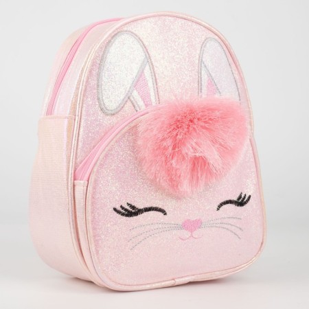 Baby backpack for girls with sparkles "Bunny"-1