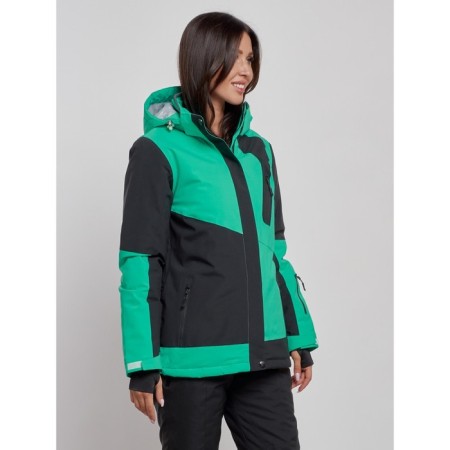 Ski jacket female, size 42, green color-1