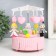 Musical Mechanical Casket "Carousel - Wedding" Pink 13.5x13.5x20 cm