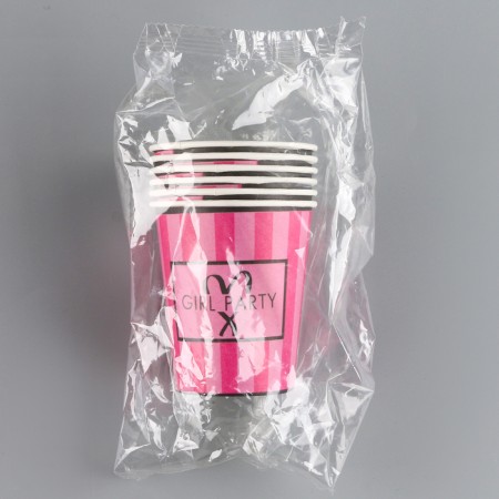 A one -time paper glass Birthday Secret, set 6 pcs, 250 ml-3