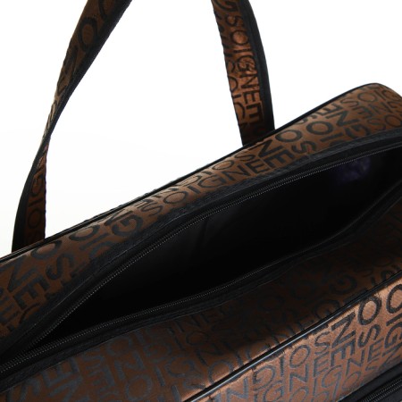 Road bag with lightning, external pocket, long belt, brown color-4