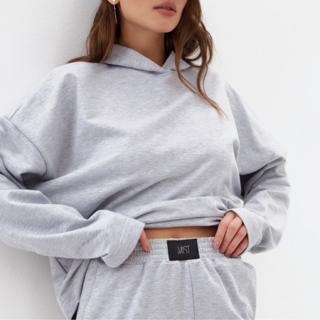 Women's tracksuit (sweatshirt and trousers) mist, size 44-46, color gray color-2