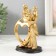 Polystone souvenir "Fighting couple" gold 10.8x6.2x15 cm