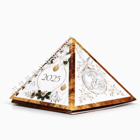 Calendar 2025 Triangular desktop on the “Magic Moments” spring, 7.4x8.5 cm-1