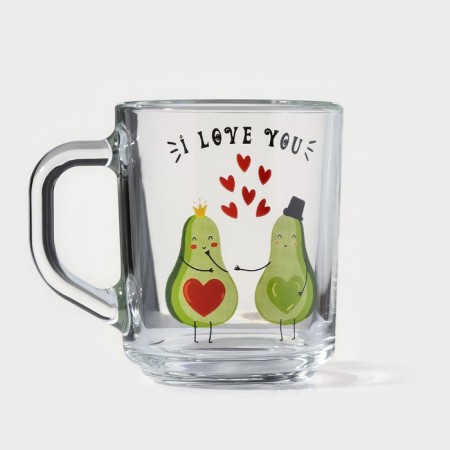 Avocado breakfast set, 3 items: mug 200 ml, salad bowl 450 ml, plate, MIX drawing-2