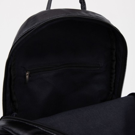 Women's backpack made of artificial leather with lightning, black color-4