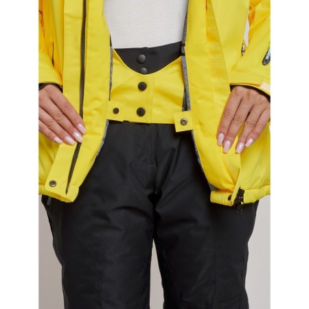 Ski costume female winter, size 50, yellow color-9