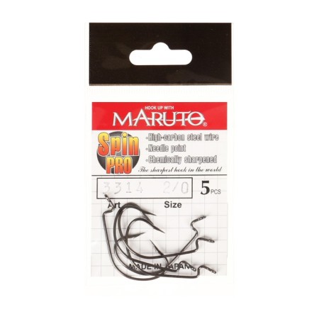 Offset hooks Maruto, series Spin Pro 3314, BN color, No. 2/0, 5 pcs.