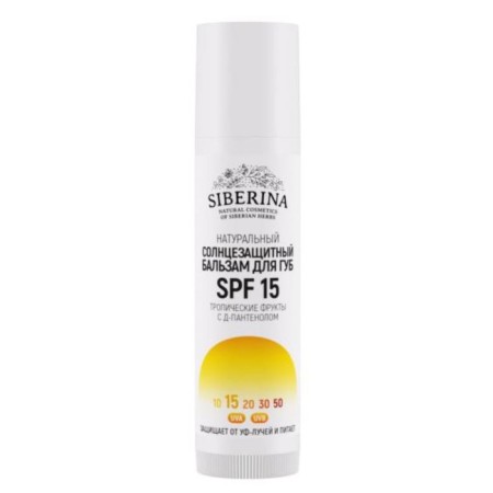 Sun-protection balm for the lip "Tropical fruits" with D-panthenol, SPF 15, 6 ml