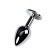 Anal plug with the Toyfa Metal rhinestone, silver, topaz, 7 cm, d = 2.8 cm