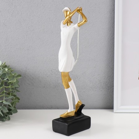 Polystone souvenir "Golphist" white-gold 12x11x32.5 cm-3