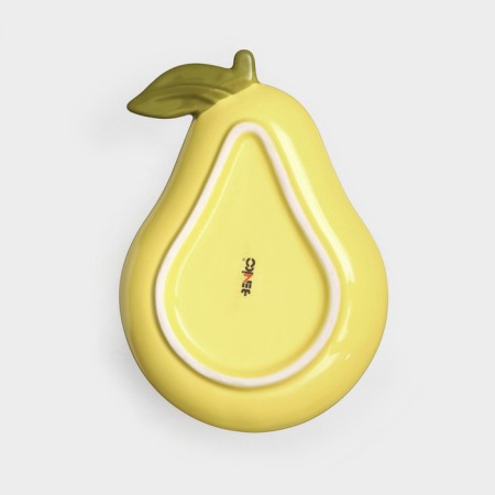 Ceramic “pear” plate, flat, yellow, 22.5 cm, 1 variety, Iran-3