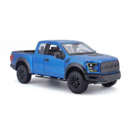 MASTO DIE-CAST 2017 Ford F-150 Raptor machine, opening doors, 1:24, blue color-6