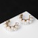 Earrings with pearls "Moon path", white color in gold