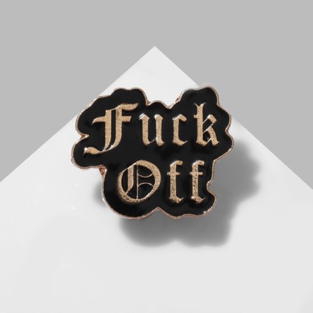 Icon f × ck off, black color in gold-2