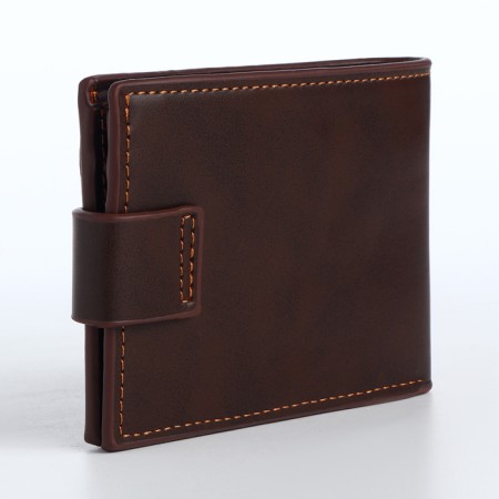 Male purse for magnet, department for cards, coins, brown color-2