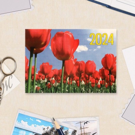 Pocket calendar "Flowers - 1" 2025, 7x10 cm, mix-4