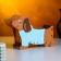 Wooden Kashpo "Dachshund", 21x7x15 cm, oak-blue