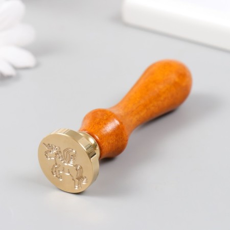 Printing for wax with a wooden handle "Unicorn with wings" 9x3x3 cm-4