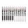 Automatic black gel handle "anime", with a rubber holder, black and white case, mix
