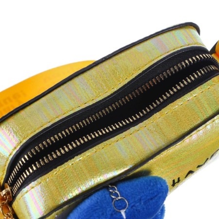 Belch Bag with lightning, 6x11x13 cm, adjustable belt, yellow mix-10