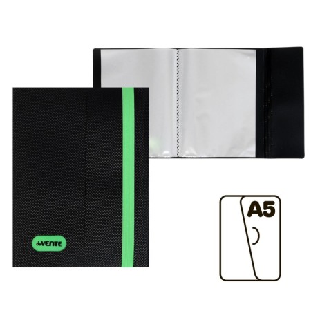 Folder 20 liners A5, 500 μm, Devente Monochrome, texture, elastic band, black/neon green