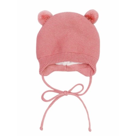 A cap on ties with pompons Children's Amarobaby Pure Love Pompony, with a lining, size 42-44 cm, pink color-6