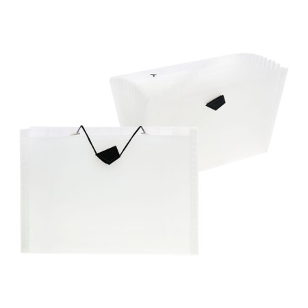 A4 cartridge folder, calligrata top deluxe, 12 departments, 700 μm, on a button, white with color separators-4
