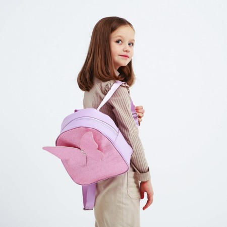 Baby backpack for girls with sparkles "Butterfly", removable elements, 27x23x10 cm-9