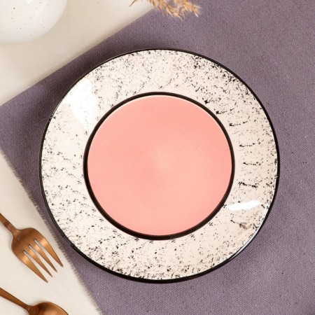 Plate "Persia", flat, ceramics, pink, 19 cm, 1 variety, Iran