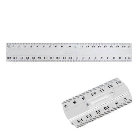 Ruler with a holder of 20 cm, transparent