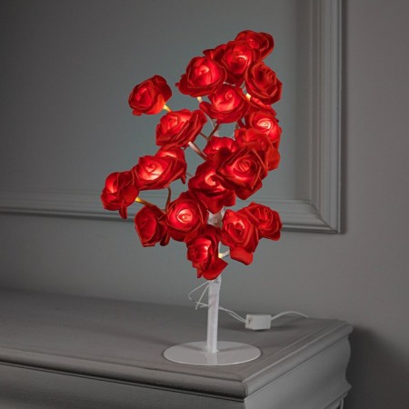 LED bush "Roses Red" 45 cm, 24 LED, constant glow, 220 V, glow warm white
