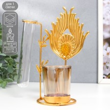 Summary metal, glass for 1 candle with a vase 