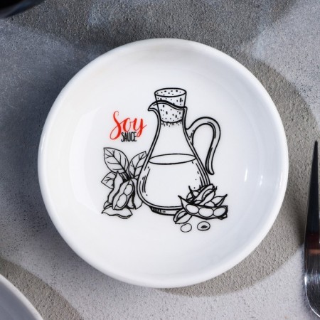 Ceramic Soy sauce, 8.8 cm, white color