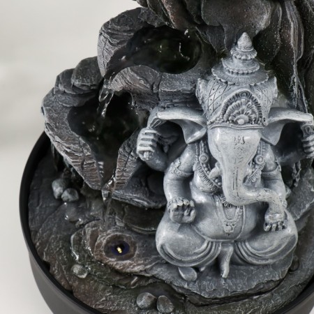 The desktop fountain from the network, the backlight "Gray Ganesha in the stone grotto" 21x21x28 cm-4
