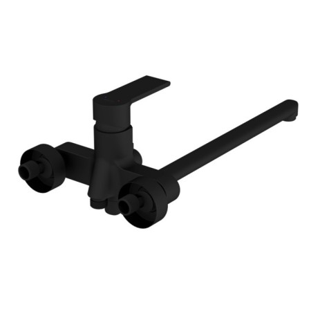 Cersanit Brasko Black bath mixer, with long surge, single -sided, black