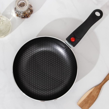 Forever pan, D = 20 cm, removable handle, glass cover, anti -stick coating, black color-1