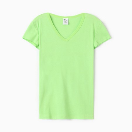Women's T-shirt V-shaped t-shirt, color-green color, size 52