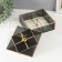 Casket Glass with a metal frame "Golden Deer" Square Black 17.2x18.2x12.8 cm