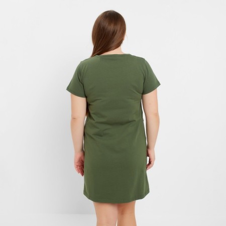 Night shirt female, green color/print, size 48-4