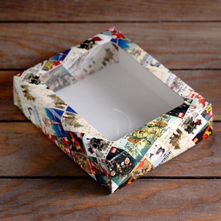 Gift box, lid is, with the “New Year's post” window, 18 x 15 x 5 cm-2