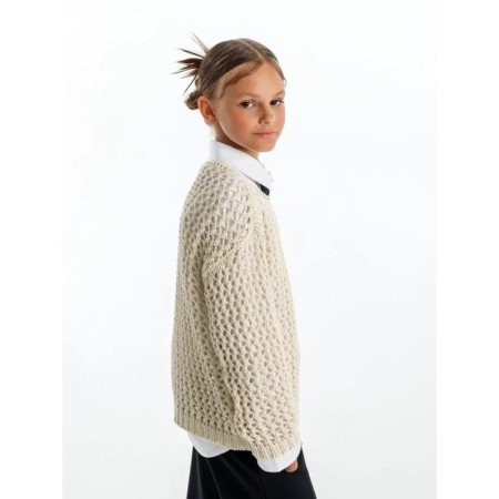 Свитер для девочки Amarobaby Knit Trend, рост 128 см, цвет молочный-4