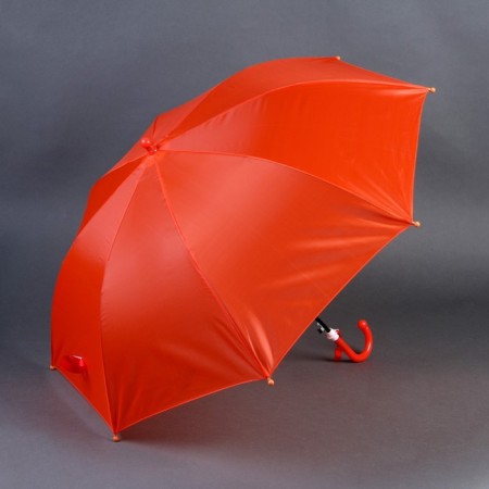 Walking umbrella semi -automatic d = 90cm, red color-2