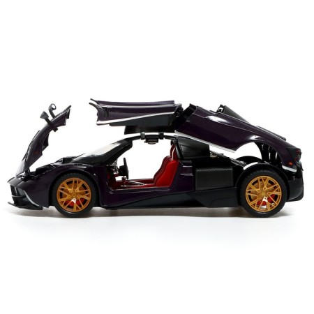 Metal machine, 1:24, inertial, doors, hood, trunk, purple color open-4