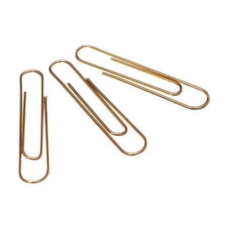 Office paper clips 50mm, golden 100 pieces of Berlingo, in cardboard packaging-1